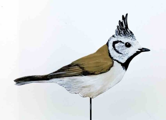 Haubenmeise Deko Vogel